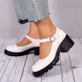 thumbnail image 7 of Fesfesfes Mary Jane Shoes Women Summer Round Toe Thick Heel Womens Shoes Fashion Buckle Shoes 6.5(38), 7 of 7
