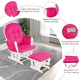 thumbnail image 6 of Gymax Glider & Ottoman Cushion Set Wood Baby Nursery Rocking Chair Pink, 6 of 7