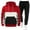 05#Red, variant on Dwelliawo Sweatsuits for Men 2 Piece Color Block Casual Hoodie Jogging Running Pants Set Relaxed Fit Fall Suits with Pockets Clearance White 2XL