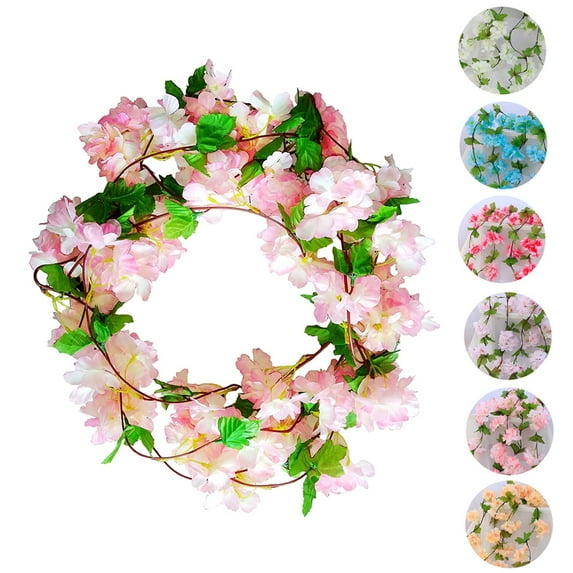 Artificial Cherry Blossom Flower Vines - Silk Flowers Garland for Wedding, Party, and Home Decoration