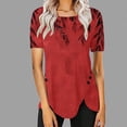 thumbnail image 2 of Drses Women's Tops and Blouses Summer Casual Crewneck Short Sleeve Tunics Plus Size Loose Fitting Floral Shirts Trendy, 2 of 5