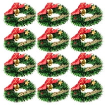 12pcs Mini Christmas Wreaths for Xmas Tree Decorations Garland Hanging Ornaments Small Wreaths