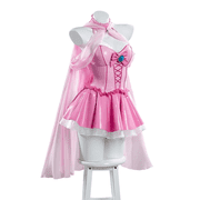 Miccostumes Women's Pink Princess Dress Outfit Corset Skirt Set with Shawl, L