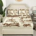 thumbnail image 3 of Erosebridal Farm Cows Bed Sheets Queen Western Rustic Farmhouse Bedding Sets Retro Country Animal Sheet Set For Men Women Rural Cabin Lodge Windmill Fitted Sheet + Flat Sheet + 2 Pillow Cases Yellow, 3 of 5