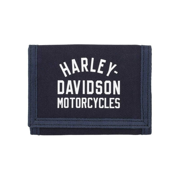 Harley-Davidson Men's H-D Arched Script Logo Tri-Fold Polyester Wallet - Green, Harley Davidson