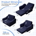 thumbnail image 5 of Babyeap 3-in-1 Kids Sofa,Toddler Sofa Bed Fold Out,Comfy Kids Couch,Convertible Baby Chair for Girls and Boys,Dark Blue, 5 of 11
