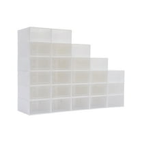 Clear Shoe Boxes for Organized Storage, Stackable & Dustproof Design (24 Pack)
