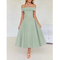 thumbnail image 2 of Vestido de cóctel ZESICA con hombros descubiertos y manga corta para mujer, 2 of 7