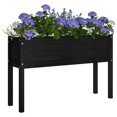 thumbnail image 6 of vidaXL Garden Planter Black 43.3"x12.2"x27.6" Solid Wood Pine, 6 of 30