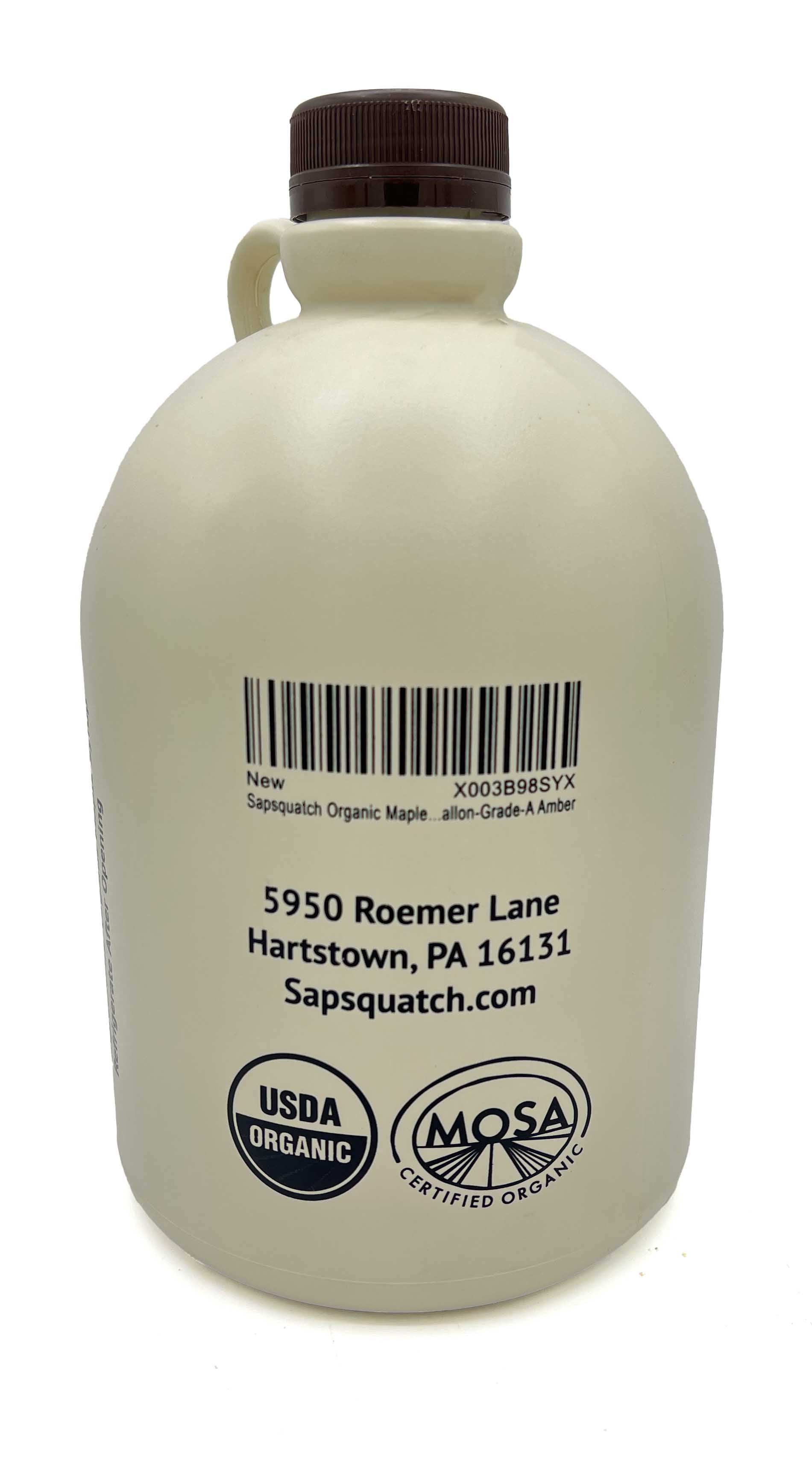 Sapsquatch Organic Maple Syrup - Half Gallon - Grade- A Amber Rich