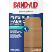 JOHNSON & JOHNSON Band-Aid Brand Adhesvie Bandages Flexible Fabric, Extra Large, 10 Count Pack of 2
