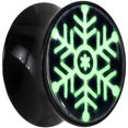 thumbnail image 2 of Body Candy 9/16" Glow in the Dark Holiday Snowflake Acrylic Saddle Plug Set, 2 of 4
