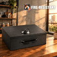 Black X Large Fire Safe Document Box with Key Lock for Secure Storage ...