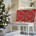 thumbnail image 3 of Merry Christmas Red Chair Covers Set of 8 Winter Snowman Xmas Tree Pine Leaf Snow Chair Back Covers Stretch Removable Washable Slipcovers Protector for Dining Room Kitchen Party Decor, 3 of 5