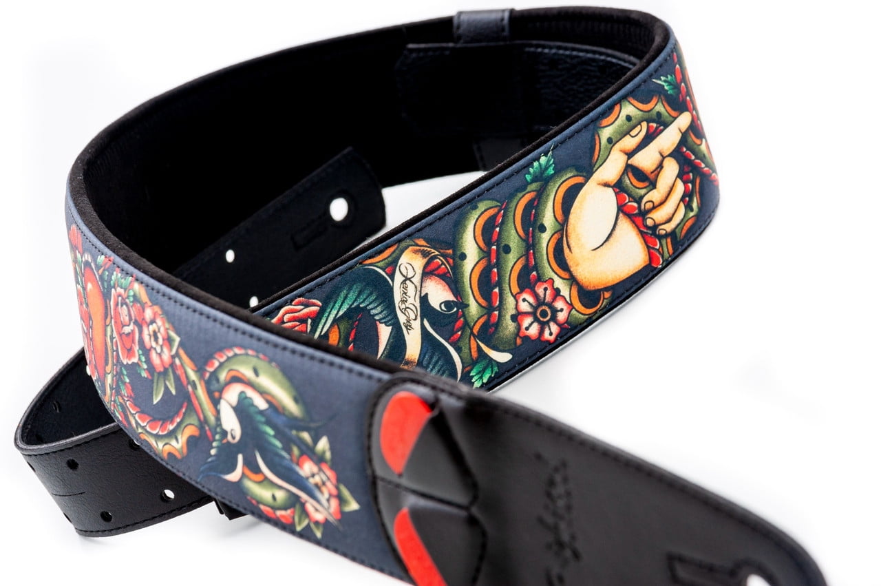 RightOn! Straps Mojo Tattoo Guitar Strap by Xenia Grey