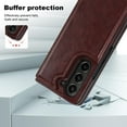 thumbnail image 3 of ELEHOLD for Samsung Galaxy Z Fold 6 Wallet Case,Luxury Flip Folio PU Leather Card Slots Kickstand Heavy Duty Shockproof Protective Phone Case for Samsung Galaxy Z Fold 6,Brown, 3 of 8