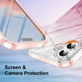 thumbnail image 4 of Cute Marble Case for iPhone 16 Built with Screen Protector,  [Military Grade Drop Tested] Stylish Full Body Shockproof Protective Rugged TPU Case Wireless Charging for Women/Girls,Pink, 4 of 6