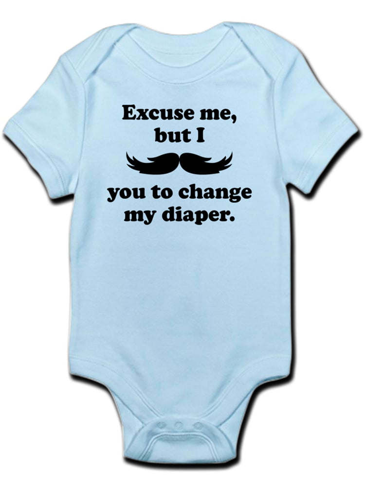 Cafepress Cafepress Mustache You To Change My Diaper Body Suit