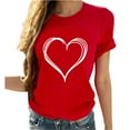 thumbnail image 2 of Xqxayjr Womens Short Sleeve Tunic Tops Summer Tops Under $5 Casual Love Heart Graphic Print Shirts Basic Crew Neck Going Out T-Shirts Birthday Gifts, 2 of 7