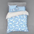 thumbnail image 2 of Ambesonne Ocean Bedding Set 3 Pcs, Pattern with Dolphins, Twin XL, Pale Blue White, 2 of 3