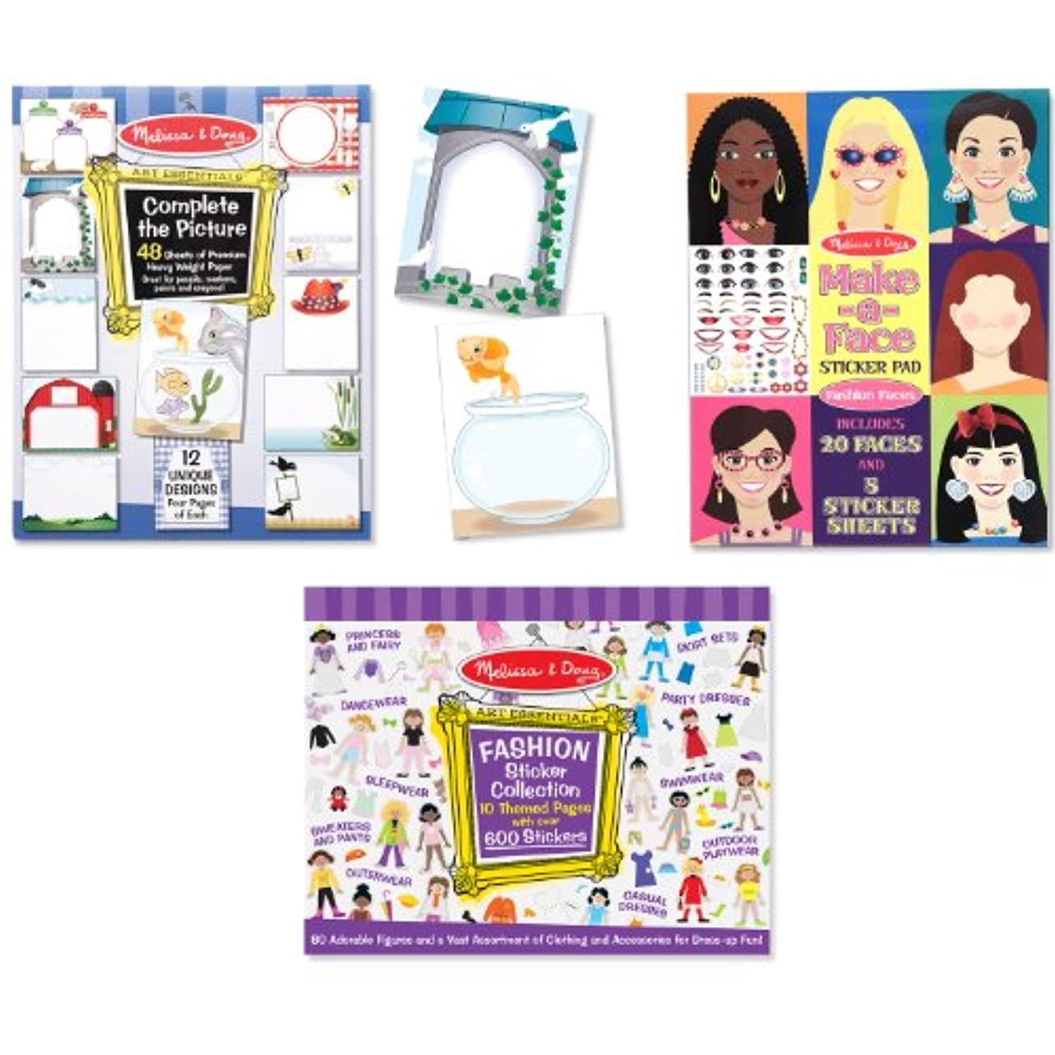 Melissa &amp; Doug Sticker and Drawing Activity Books Set, 3-Pack - Walmart.com