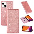 thumbnail image 1 of SaniMore Magnetic Flip Wallet Case for iPhone 14 Plus 6.7", PU Leather Ultra-Thin Glitter Cover Buil-in Card Slot & Kickstand Shockproof Protective Shell for iPhone 14 Plus, Rosegold, 1 of 8