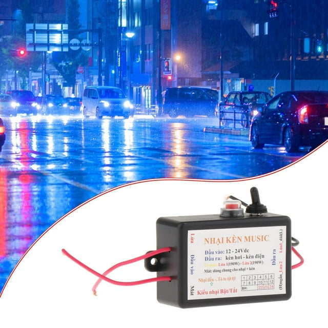 DYNWAVECA Car Controller Sound Control Unit 9V-36V Premium Car Sound Effect Controller Electric Speaker for Car Boat 3 Effects