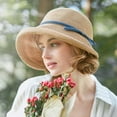 thumbnail image 2 of Women Sun Hat Solid Color String Decor Foldable Curled Edge Sunshade Short Brim Lady Fisherman Hat Headwear, 2 of 10