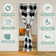 thumbnail image 2 of Happy Camping Door Curtain For Doorway Privacy 52"W X 80"L,Cartoon Rv Car Camper Door Drape ,Yellow Sunflower Blackout Curtain,Black White Plaid Pattern Room Divider Curtain,Closet Door, 2 of 4