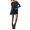 Black, variant on Fall Spring Lady Dress - Long Horn Sleeves Slit Cuffs Round Neck Sequin Sheath Hollow Back Loose Party Dating Club Mini Dress