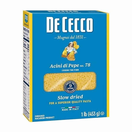 Pack of 1 De Cecco Acini Di Pepe, 16oz