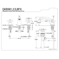 thumbnail image 2 of Kingston Brass GKB961PX Widespread Bathroom Faucet Polished Chrome, 2 of 3