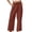 Brick Red, variant on Elara Women Lightweight Casual Pants Straight Leg Comfortable Trousers With Pockets Breathable Loose Fit For Everyday Wear Brick Red L