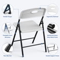 thumbnail image 3 of HaiCube 6 Pack Portable Plastic Folding Chair with Back Support, Heavy Duty Steel Frame, Indoor Outdoor for Party Wedding Office Patio, White, 3 of 9