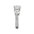 thumbnail image 4 of Women's Three Stone Zirconia Stainless Steel Anniversary Engagement Ring Size 6, 4 of 5