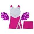 thumbnail image 5 of Alvivi Kids Girls Cheerleading Costumes Sequin Dress With Pom Poms Uniform 4-14, 5 of 6