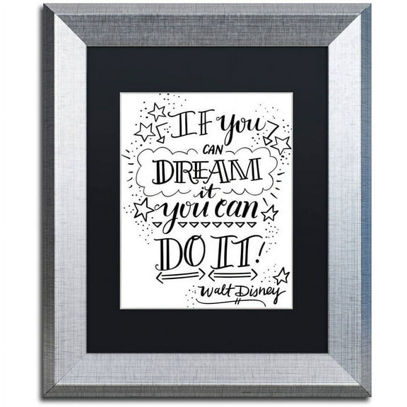 Trademark Fine Art "Dream It Do It" Canvas Art by Elizabeth Caldwell, Black Matte, Silver Frame