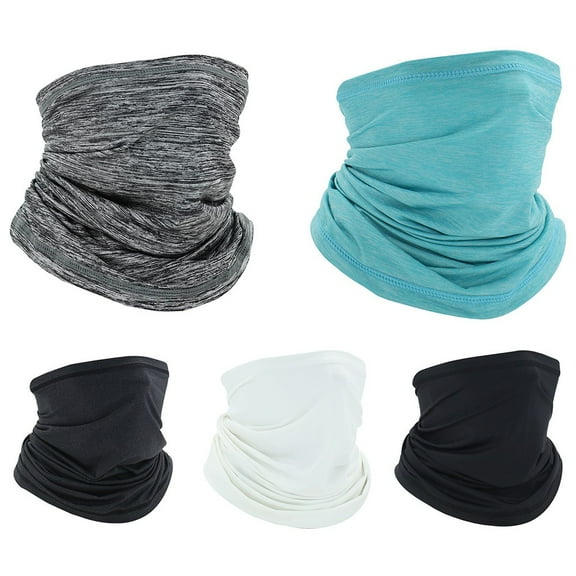 Neck Tube Scarf Cycling Bandana Moisture-Wicking Quick-Drying Soft Breathable Black Fangkenuo