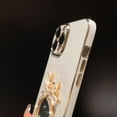 thumbnail image 3 of Designed for iPhone Case,Luxury Electroplated 3D Flower Mirror Camera Lens Protect Shockproof Protective Cover Phone Case (iPhone 13 Pro,White), 3 of 6