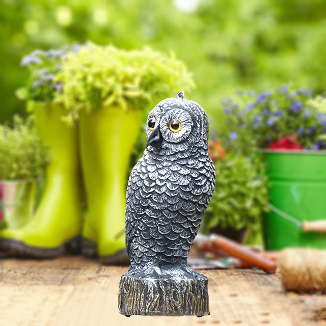 Búho espantapájaros escultura Halloween decoración al aire libre búho pájaro disuasorio para patio al aire Sharpla ornamento del jardín