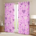 thumbnail image 2 of Homewish Female Women Adults Romantic Love Heart Black Out Curtains,Happy Valentine'S Day Curtains Pack of 2 (42x63 Each),Geometric Plaid Stars Print Bedroom Curtains,Microfiber Bedroom Decor, 2 of 6