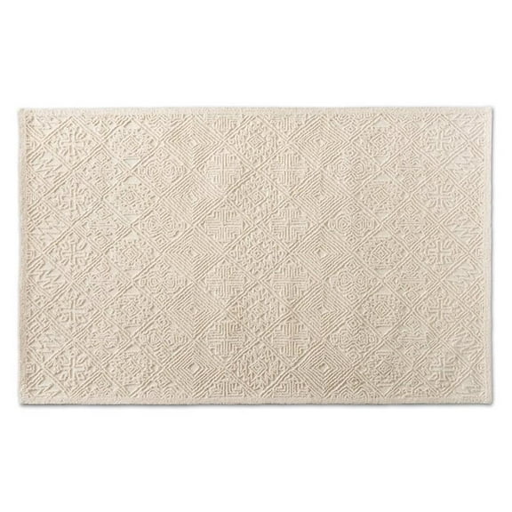 Bowery Hill Modern Ivory Handwoven Wool Area Rug