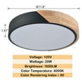 thumbnail image 7 of Modern Black LED Flush Ceiling Light 2-Pack, 7 of 7