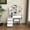 31.5in+White, variant on 31.5" Makeup Vanity Desk with Sliding LED Lighted Mirror, 3-Color Dimmable, Power Outlet & USB, 4 Drawers Storage Table Set with Stool,Walnut