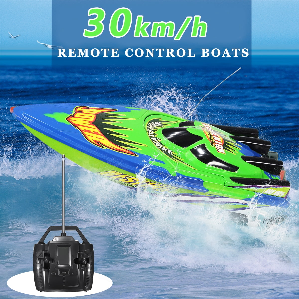 green rc boat