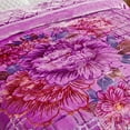thumbnail image 6 of JML Thick Warm Winter Fleece Blanket For King Bed 2 Ply Reversible Soft Raschel Blanket,87"x94",10.5lb, Purple Floral, 6 of 8