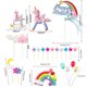thumbnail image 2 of Unicornio MOVINPE para decoración de tartas con 2 unicornios mágicos y 1 arcoíris, 2 of 7