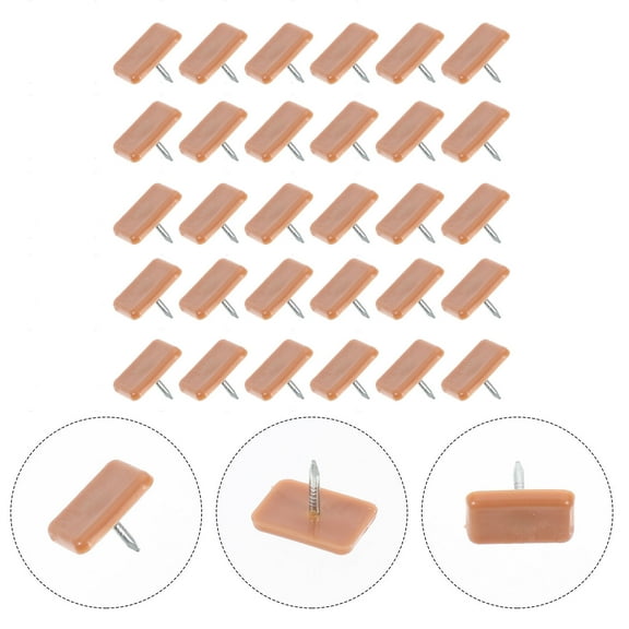 WHAMVOX 40 Pcs Furniture Square Nails Furniture Studs Furniture Nails 1.5X1.1CM Brown