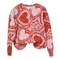 thumbnail image 2 of Baqcunre Crewneck Sweatshirts Solid Color Crew Neck Loose Long Sleeved Valentine's Day Print Hoodie(Red S-XL),Womens Sweatshirt Womens Tops Valentine'S Day Shirts For Women, 2 of 3
