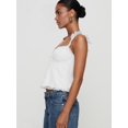 thumbnail image 6 of Women Lace Babydoll Tank Top Cap Sleeve See Throught Y2k Summer Going Out Crop Tops White L, 6 of 8